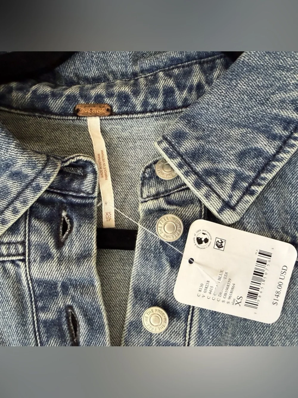 Free People Remino Denim Mini Dress in Ocean Blue - Picture 3 of 5